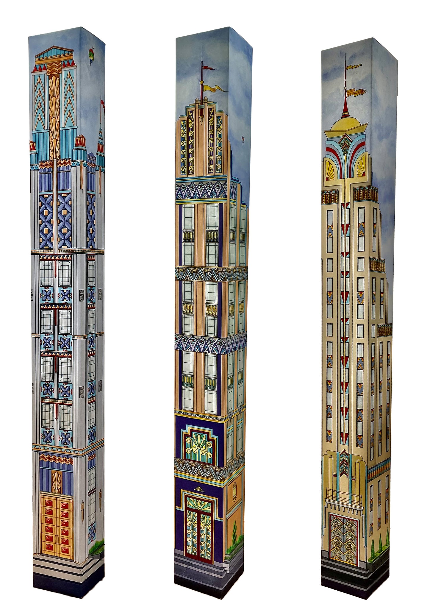 Set of 3 Art Deco (Flat art and Totem)